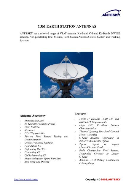 7.3M EARTH STATION ANTENNAS