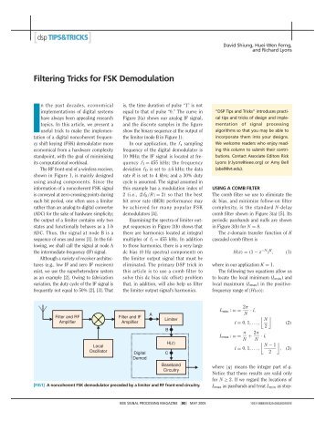 Filtering Tricks for FSK Demodulation - IEEE Xplore