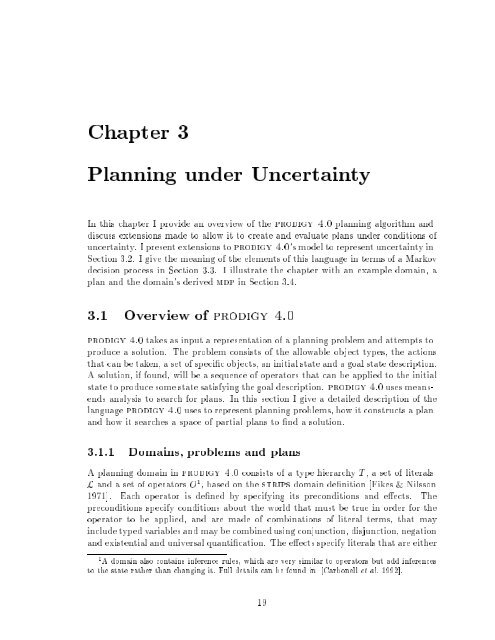 Planning under Uncertainty in Dynamic Domains - Carnegie Mellon ...