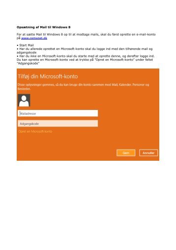 Opret ny mailkonto - ComX