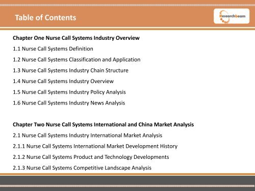 Global Nurse Call Systems Industry Report 2015 
