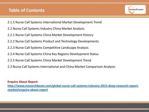 Global Nurse Call Systems Industry Report 2015 