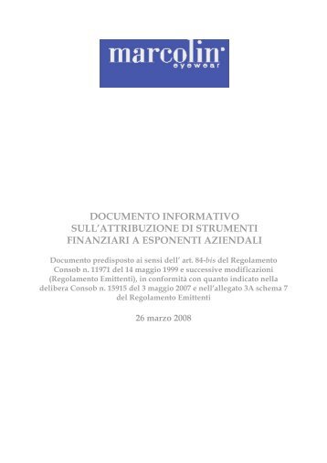 documento informativo sull'attribuzione di strumenti ... - Marcolin