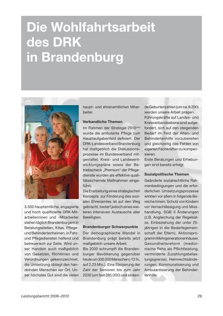 Die Wohlfahrtsarbeit des DRK in Brandenburg