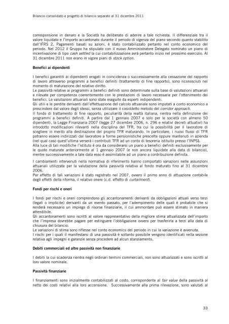 Bilancio Consolidato del Gruppo Marcolin al 31 dicembre 2011