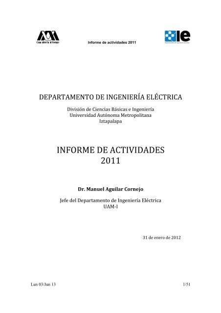 INFORME DE ACTIVIDADES 2011 - CBI - UAM