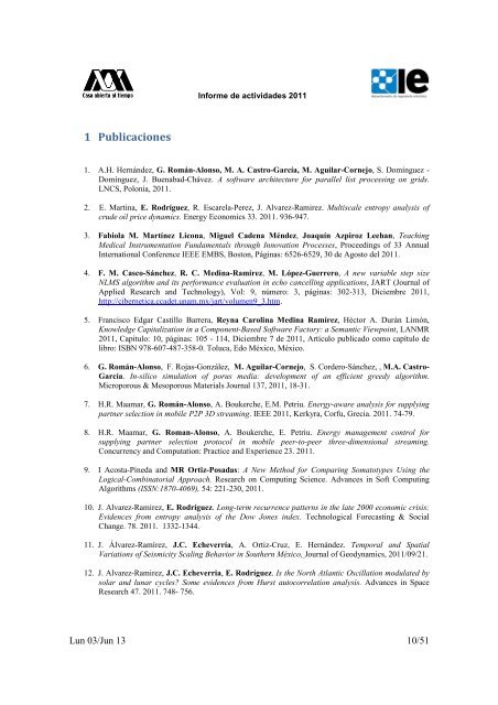 INFORME DE ACTIVIDADES 2011 - CBI - UAM