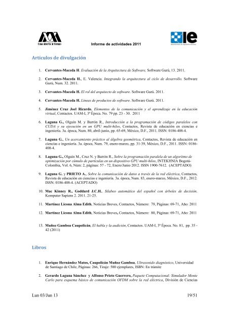 INFORME DE ACTIVIDADES 2011 - CBI - UAM