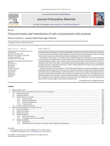 Characterization and remediation of soils ... - ResearchGate