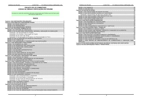 Código de Obras e Edificações - Peruíbe