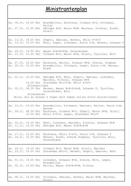 Ministrantenplan - pfarrei-bad-endorf.de