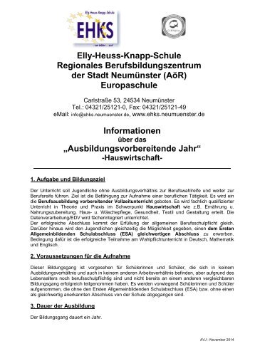 Ausbildungsvorbereitende Jahr - Elly-Heuss-Knapp-Schule - Stadt ...