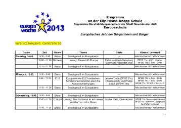 Europawoche 2008 - Elly-Heuss-Knapp-Schule - Stadt NeumÃ¼nster