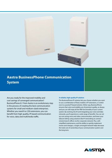 Aastra BusinessPhone Communication System