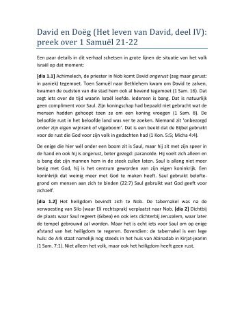 preek over 1 Samuel 21-22 - Hans-Jan Roosenbrand