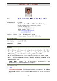 Curriculum Vitae â P. Saravanan - Ramakrishna Mission ...