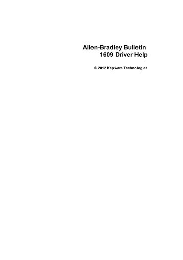 Allen-Bradley Bulletin 1609 Driver Help - Kepware Technologies