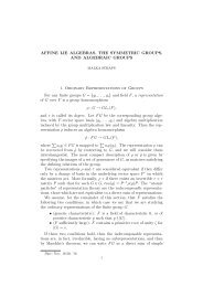 AFFINE LIE ALGEBRAS, THE SYMMETRIC GROUPS, AND ...