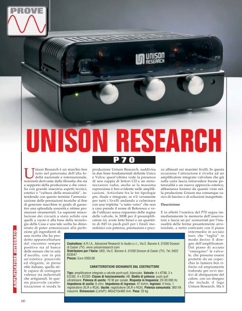 Audio Review - Unison Research