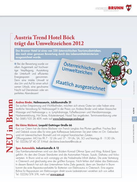 Gemeindezeitung 4/2012 - Brunn am Gebirge
