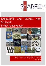 Chalcolithic and Bronze Age Scotland: ScARF Panel Report