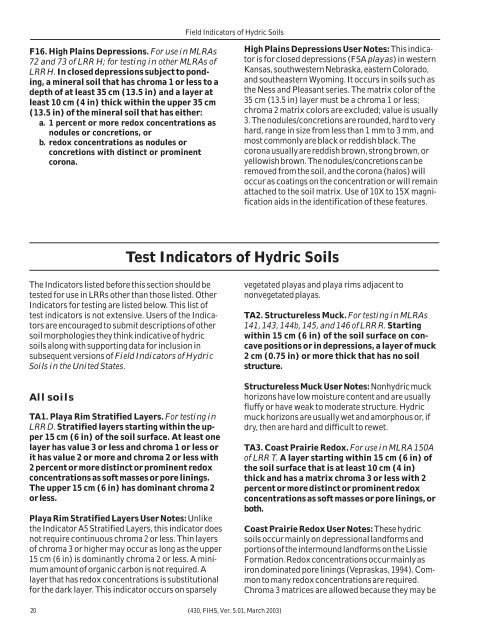 Field Indicators of Hydric Soils in the United States - ITC