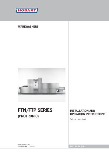 FTN_FTP_Install & Operations 0113.pdf - Hobart Food Equipment