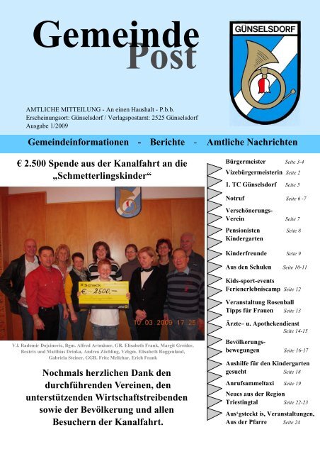 Gemeindepost 1/2009 - Marktgemeinde Günselsdorf