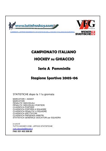 Serie "A Femminile" 05-06: Statistiche di tutto il ... - Tuttohockey