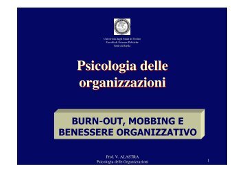 Psicologia delle organizzazioni Psicologia delle organizzazioni