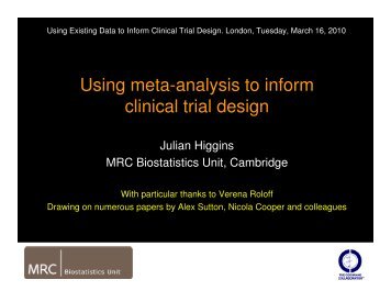 Using meta-analysis to inform clinical trial design - MRC Network of ...