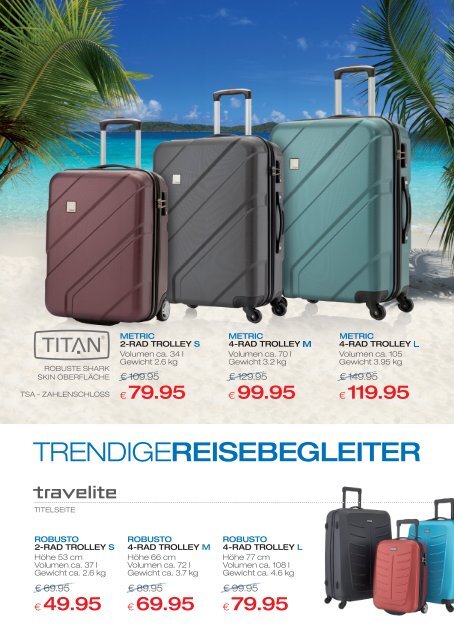 ANGEBOTE AUF REISEN   -  L+T PROSPEKT REISEGEPÄCK & TASCHEN SOMMER 2015