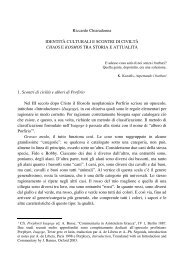 Riccardo Chiaradonna IDENTITÃ CULTURALI E ... - Chaos e Kosmos