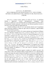 fantasia in aristotele. nota comparativa sul ruolo di - Chaos e Kosmos