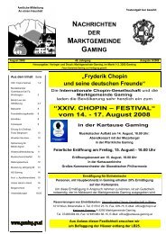 vom 14. - 17. August 2008 in der Kartause Gaming - Marktgemeinde ...