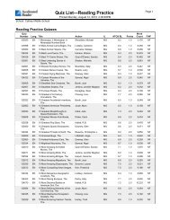 2013 AR Quiz List by Title - Cathey Middle School - Index