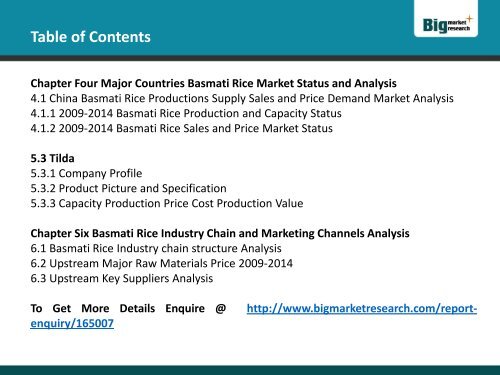 Overview Of The Global Basmati Rice Industry 2015 Market Research Report