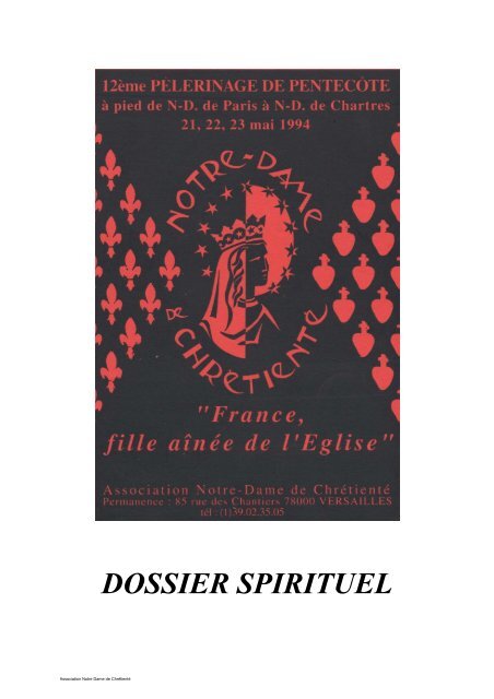 DOSSIER SPIRITUEL - Notre-Dame de ChrÃ©tientÃ©