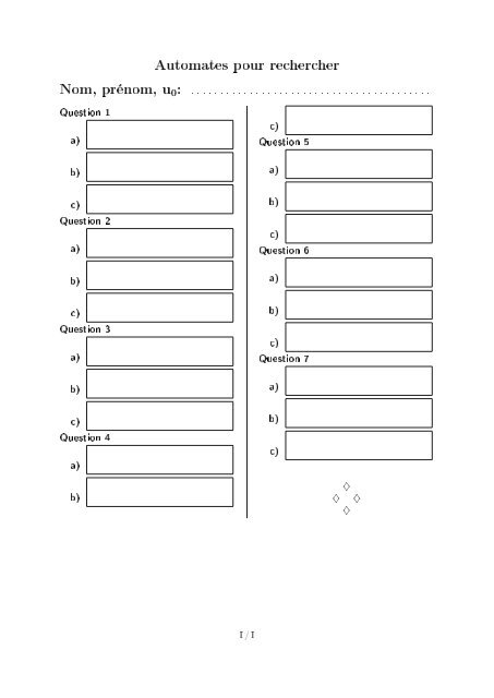 sujet Automates pour rechercher - ENS Cachan