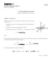 7. Â¨Ubung Elektrodynamik - RWTH Aachen University