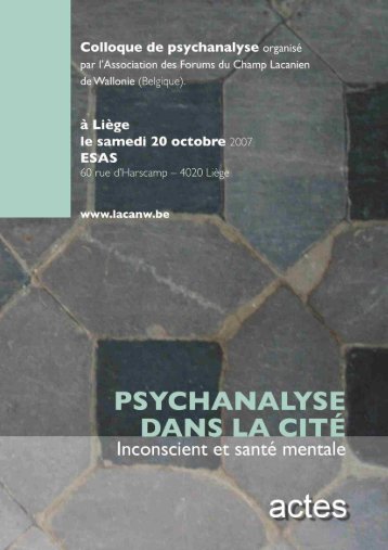 Actes - Forums du Champ Lacanien