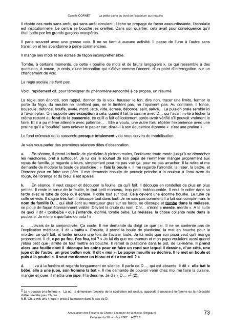 Actes - Forums du Champ Lacanien