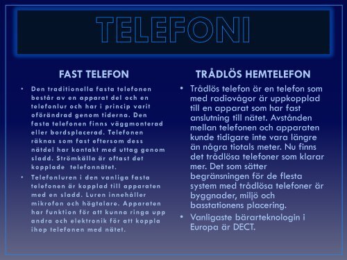 Presentation1 TELEFON 2 - Teknik frÃ¥n LillÃ¥ns skola