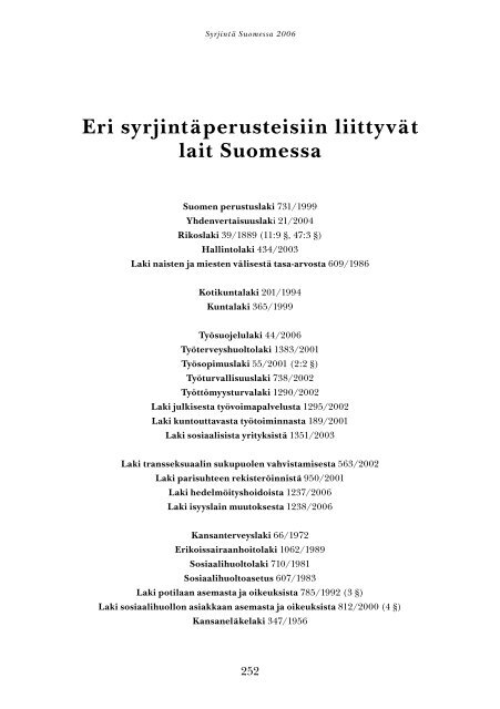 1 SYRJINTÃ SUOMESSA 2006 - Sosiaaliportti