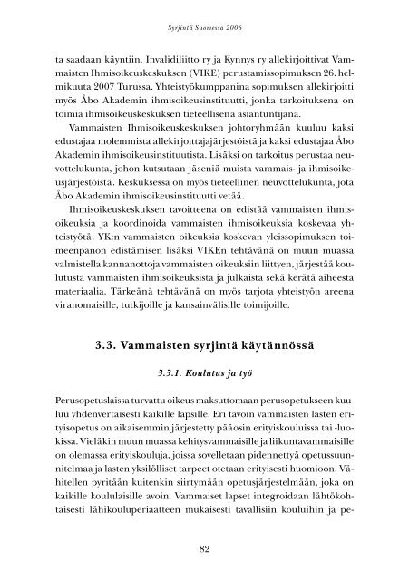 1 SYRJINTÃ SUOMESSA 2006 - Sosiaaliportti