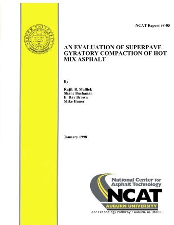 an evaluation of superpave gyratory compaction ... - Auburn University