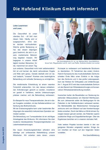 Die Hufeland Klinikum GmbH informiert - Ausgabe Juni 2012