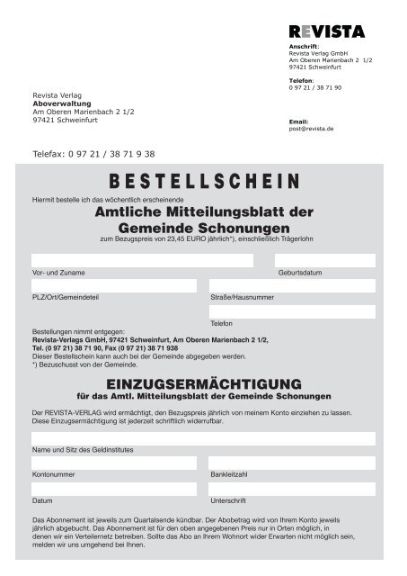 Weihnachtsanzeigen 0 97 21- per Fax Tag und ... - Revista Verlag