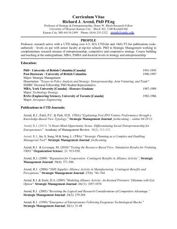 Curriculum Vitae - UMKC Institute for Entrepreneurship and Innovation