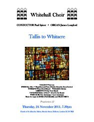 programme - Whitehall Choir